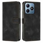 For Realme C63 Dream Triangle Leather Phone Case with Lanyard(Black)