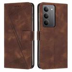 For Realme C75 / V60 Pro Dream Triangle Leather Phone Case with Lanyard(Brown)