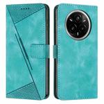 For Realme 14 Pro+ Dream Triangle Leather Phone Case with Lanyard(Green)