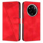 For Realme 14 Pro Dream Triangle Leather Phone Case with Lanyard(Red)