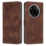 For Realme 14 Pro Dream Triangle Leather Phone Case with Lanyard(Brown)