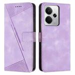 For Realme 14 / P3 5G / 14T 5G Dream Triangle Leather Phone Case with Lanyard(Purple)
