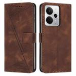 For Realme 14 / P3 5G / 14T 5G Dream Triangle Leather Phone Case with Lanyard(Brown)