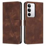 For Realme C71 4G Dream Triangle Leather Phone Case with Lanyard(Brown)