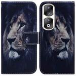 For Honor 90 Pro Coloured Drawing Flip Leather Phone Case(Lion)