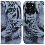 For Honor X6a Coloured Drawing Flip Leather Phone Case(Tiger)