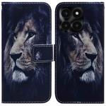 For Honor X6a Coloured Drawing Flip Leather Phone Case(Lion)