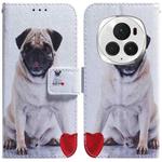 For Honor Magic6 Pro Coloured Drawing Flip Leather Phone Case(Pug)