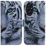 For Honor 200 Coloured Drawing Flip Leather Phone Case(Tiger)
