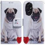 For Honor 200 Coloured Drawing Flip Leather Phone Case(Pug)