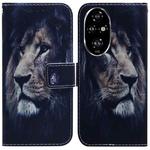 For Honor 200 Pro Coloured Drawing Flip Leather Phone Case(Lion)