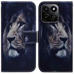 For Honor Play 60 Plus Coloured Drawing Flip Leather Phone Case(Lion)