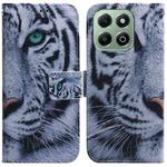 For Honor X6b Coloured Drawing Flip Leather Phone Case(Tiger)