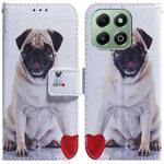 For Honor X6b Coloured Drawing Flip Leather Phone Case(Pug)