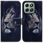 For Honor X6b Coloured Drawing Flip Leather Phone Case(Lion)