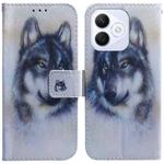 For Honor X60i Coloured Drawing Flip Leather Phone Case(White Wolf)