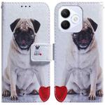 For Honor X60i Coloured Drawing Flip Leather Phone Case(Pug)