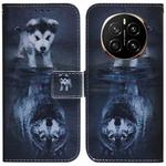 For Honor Magic7 Coloured Drawing Flip Leather Phone Case(Wolf and Dog)