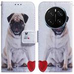 For Honor Magic7 Pro Coloured Drawing Flip Leather Phone Case(Pug)