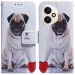 For Honor 400 Global 156.5mm Coloured Drawing Flip Leather Phone Case(Pug)