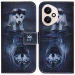 For Honor 400 Global 156.5mm Coloured Drawing Flip Leather Phone Case(Wolf and Dog)