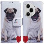 For Honor 400 Pro Global 160.8mm Coloured Drawing Flip Leather Phone Case(Pug)