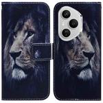 For Honor 400 Pro Global 160.8mm Coloured Drawing Flip Leather Phone Case(Lion)