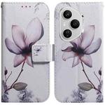 For Honor 400 Pro Global 160.8mm Coloured Drawing Flip Leather Phone Case(Magnolia)