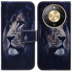 For Honor X70 5G Coloured Drawing Flip Leather Phone Case(Lion)