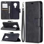 For Nokia 5.3 Retro Lambskin Texture Pure Color Horizontal Flip PU Leather Case with Holder & Card Slots & Wallet & Lanyard(Black)
