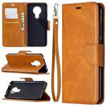 For Nokia 5.3 Retro Lambskin Texture Pure Color Horizontal Flip PU Leather Case with Holder & Card Slots & Wallet & Lanyard(Yellow)