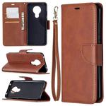 For Nokia 5.3 Retro Lambskin Texture Pure Color Horizontal Flip PU Leather Case with Holder & Card Slots & Wallet & Lanyard(Brown)