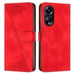 For OPPO A1 5G Dream Triangle Leather Phone Case with Lanyard(Red)