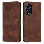 For OPPO A1 5G Dream Triangle Leather Phone Case with Lanyard(Brown)