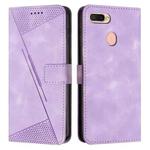 For OPPO A5s / A12 Dream Triangle Leather Phone Case with Lanyard(Purple)
