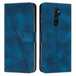 For OPPO A9 2020 Dream Triangle Leather Phone Case with Lanyard(Blue)