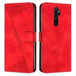 For OPPO A9 2020 Dream Triangle Leather Phone Case with Lanyard(Red)