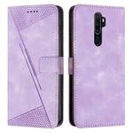 For OPPO A9 2020 Dream Triangle Leather Phone Case with Lanyard(Purple)