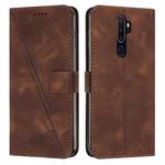 For OPPO A9 2020 Dream Triangle Leather Phone Case with Lanyard(Brown)