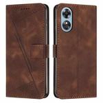 For OPPO A17 / A17k Dream Triangle Leather Phone Case with Lanyard(Brown)