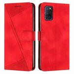 For OPPO A52 / A72 / A92 Dream Triangle Leather Phone Case with Lanyard(Red)
