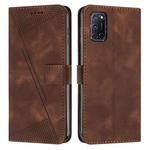 For OPPO A52 / A72 / A92 Dream Triangle Leather Phone Case with Lanyard(Brown)