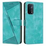 For OPPO A54 / A74 / A93 Dream Triangle Leather Phone Case with Lanyard(Green)
