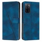 For OPPO A55s JP Version Dream Triangle Leather Phone Case with Lanyard(Blue)