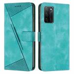 For OPPO A55s JP Version Dream Triangle Leather Phone Case with Lanyard(Green)