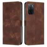 For OPPO A55s JP Version Dream Triangle Leather Phone Case with Lanyard(Brown)