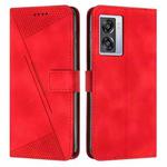 For OPPO A57 5G 2022 Dream Triangle Leather Phone Case with Lanyard(Red)