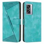 For OPPO A57 5G 2022 Dream Triangle Leather Phone Case with Lanyard(Green)