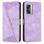 For OPPO A57 5G 2022 Dream Triangle Leather Phone Case with Lanyard(Purple)