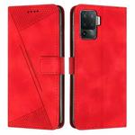 For OPPO A94 4G / F19 Pro Dream Triangle Leather Phone Case with Lanyard(Red)